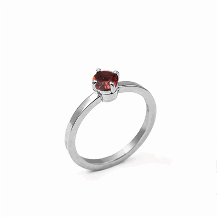 Bague en or gris & grenat