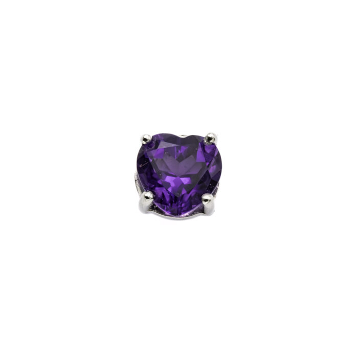 Gem acier amethyste coeur XL